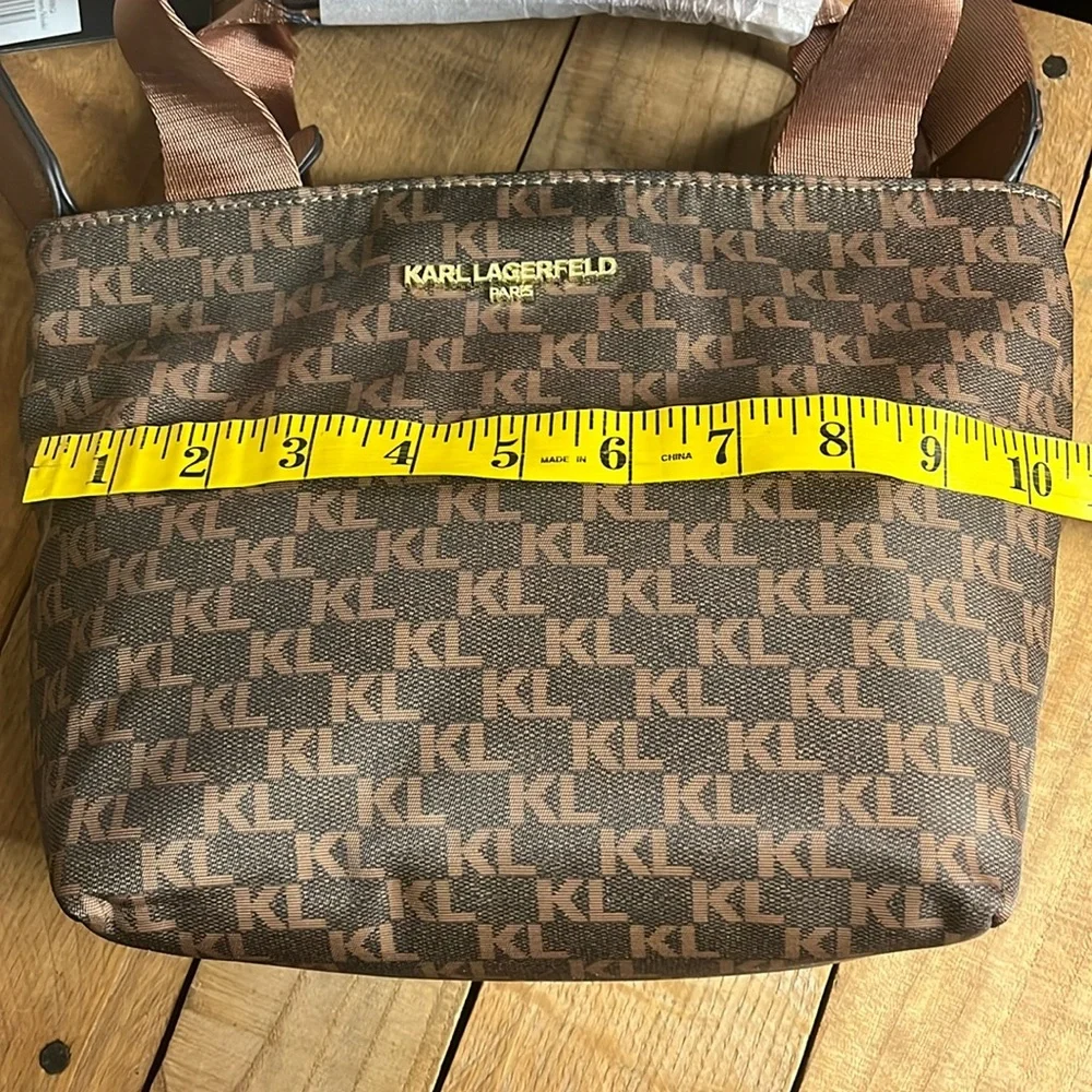 Karl Lagerfeld Brown Logo Crossbody Purse NWT - Picture 9 of 11